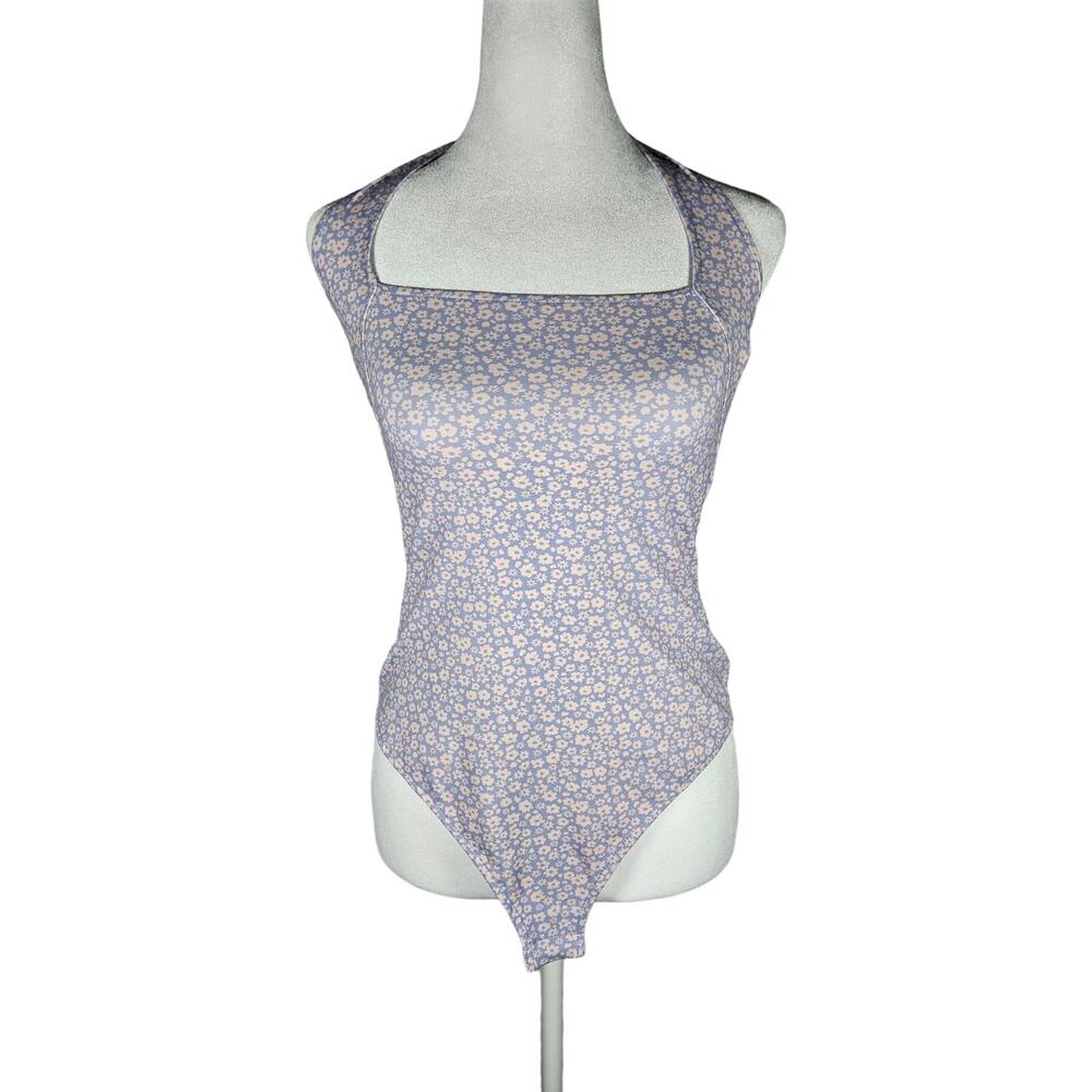 Intimately Free People Printed Tie Back‎ Bodysuit Lilac Combo Size Small NWT